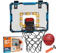 SGM 777-409E Indoor Mini Basketball Hoop! Featuring an electronic scoreboard with cheering sounds, this over-the-door basketball hoop is perfect for kids, teens, and adults