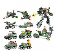 SGM 8-in-1 Robot Transforming Build Set - 721 Piece Modular Mech & Vehicle Blocks - STEM Toy for Kids & Teens - BB057