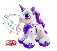 SGM-8008 Unicorn Robot Toy for Girls - Interactive Remote Control Walking & Dancing Electronic Pet with Lights & Music - Educational & Fun Gift for Kids - Purple