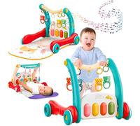 SGM BM2108, Baby Gym Play Mat & Baby Learning Walker, Baby Activity Mat with Play Piano, Baby Push Walkers & Tummy Time Mat, Multiway to Play, Sit Play, Lay & Play, Waler, for Infant Newborn Toddlers