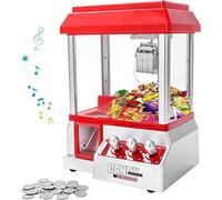 Candy Grabber Machine Refillable Music Mini Claw Machine with 20 Coins Battery Operated Sweet Grab Machine for Kids And Claw Machine Arcade Game
