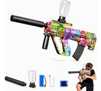 SGM Electric Gel Ball Blaster AUG - Full Auto Rechargeable Splatter Ball Gun with Extended Barrel, Hopper & Gel Balls, Graffiti Design Outdoor Team Game Toy for Teens & Adults 14+ 928-1