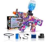 SGM Electric Gel Ball Blaster Gun - Graffiti Edition, Automatic Rapid-Fire Splatter Ball Toy with 7.4V Rechargeable Battery, Safety Goggles & 10,000 Gel Beads for Outdoor Games | Age 14+, ST620B