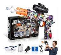 SGM Electric Gel Ball Blaster with 10000 Gel Beads & Goggles, Automatic Splatter Ball Launcher Rechargeable, Water Bead Blaster Outdoor Garden Activity Team Game Toy Gift for Teens Adults 14+ -788
