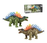 SGM Electric Stegosaurus Dinosaur Toy with LED Lights & Roaring Sound | Walking Light-Up Dino Figure for Kids Boys & Girls | Jurassic STEM Educational Toy Gift - Battery Operated - Y333-61