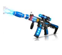 SGM Electric Toy Gun with Smoke Effect - Realistic Mist Blaster, LED Lights & Sounds - USB Rechargeable Battle Rifle - Safe Water Spray Action - Best Gift for Boys Age 3+ (Blue)