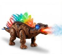 SGM Electronic Walking Stegosaurus Dinosaur Toy with LED Light-Up Spikes, Roaring Sounds & Mist Spray, Realistic Tail Swing, 5-Piece Set with Water Dropper, Gift Box, Ages 3+ - Y333-61