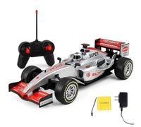 SGM F1 RC Car, 1:12 High Speed F1 Remote Control Car, 2.4 GHz Racing RC Toy, Formula 1 14 km/h Drift & Race Formula 1 Car's, All-Direction Control, Rubber Grip Tyres, Front & Rear Suspension (Silver)