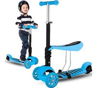SGM-FYS-2863, Kids Scooter | Toddler Scooter | Kick Scooter | 3 Wheeled Scooter, 3 in 1 Scooter With Removeable Seat for Kids Ages 3-12, Adjustable Height 58 to 78 cm Best Birthday Gift (Blue)