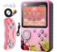 SGM G5 500 in 1 Retro Game Box, Portable Handheld Video Game, 3.0-inch Color Screen, With Controller, Handheld Classical Game PAD Can Play On TV, 500 Games Like Contra, Tank, Bomber Man Etc (Pink)