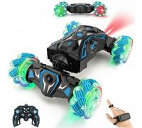 SGM Gesture Sensing RC Stunt Car, 4WD Hand Controlled Remote Control Car for Kids 6-12, 360° Drift with Mist Spray, LED Lights & Music, Rechargeable Battery 30+ Min, Boys Girls Gift Blue