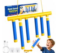 SGM Hand Speed Challenge Reflex Catch Sticks Game - 6 Soft Foam Sticks, USB-C Rechargeable, Parent-Child Reaction Training Toy, Wall Hooks & Rope Included, Indoor Age 3+ R05-2760