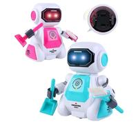 SGM Intelligent Smart Dancing Robot Toy with Obstacle Avoidance, Early Education Storytelling RC Robot, Automatic Sweeping Cleaning Tool, Mini Remote Control Robot for Kids - Interactive Fun - 2629-T2