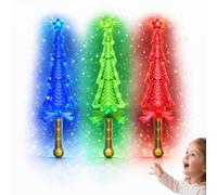 SGM Jumbo LED Christmas Tree Wand Sword 23.5" - Light Up Xmas Toy with Sparkling Crystal Effect - Batteries Included - Stocking Filler for Kids Parties & Parades, 1-Pcs - 4002-8