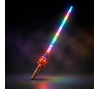 SGM LED Halloween Light Up Sword for Kids, Rainbow Glowing Blade with Red Eyes Handle, 28-30 Inch Light Up Toy Sword, Batteries Included, Trick or Treat Accessory & Party Favour Ages 3+ -104-2