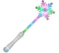 SGM Light Up Snowflake Wand for Kids - LED Magic Wand with Multicolour Flashing Lights & Projection - Princess Fancy Dress Accessory - Party, Festivals, Christmas Stocking Filler - 0104-CL04B