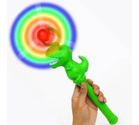 SGM Light Up Spinning Dinosaur Toy Wand for Kids, LED Spin Toy Wand for Boys and Girls, Light & Sound, Batteries Included, Fun Gift Idea for Boys and Girls, Dinosaur Birthday Party Favor - 197-2