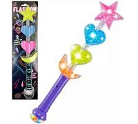 SGM Light Up Wand for Kids - 37cm LED Star Heart Moon Magic Wand with Flashing Multicolour Lights & Projection Ball - Fancy Dress Accessory for Parties, Festivals - 0104-CL04A