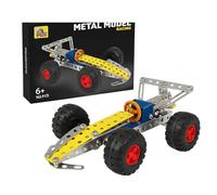 SGM Metal Model Racing 5-in-1 Car Building Kit | Engineering Construction Set for Kids 6+ | Educational DIY Metal Car Kit with Tools & Manual, Creative Boys Toys Gift