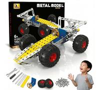 SGM Metal Racing Car Construction Kit, 142 Piece STEM Building Set for Kids Age 6 7 8 9 10, Engineering Toy with Real Tools & Instructions, Gift for Boys & Girls - X634-6
