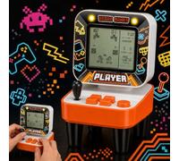 SGM Mini Arcade Machine with Real Joystick & Buttons, Retro Handheld Games Console, Desktop LCD Retro Arcade Game Machine Toy for Kids & Adults, Orange Retro Gaming Gift, Model XY9018B