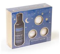 SGM Moonlight Restore Bath Gift Set - Ylang Ylang & Cedarwood Bath Oil + Midnight Fig & Coconut Bath Bombs - Relaxing Aromatherapy Spa Gift for Women & Men - Self Care & Pamper Hamper - ELY122