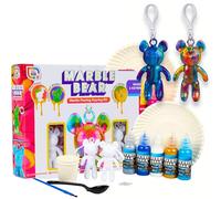 SGM Paint Your Own Marble Bear Painting Kit | DIY Fluid Bear - Bear Keyring Painting Kit - Acrylic Pouring Paint Set - DIY Create Customize Art and Craft Kits (Neon Edition)