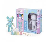 SGM Project Craft Pouring Art Bear - DIY Paint & Pour Fluid Art Kit for Kids - Create Your Own Colourful Bear Figure - Includes Paints, Tools & Stand - Creative Gift for Ages 5+ (Pastel Edition)