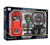SGM Remote Control High Speed X Racing Car - 1:16 Scale RC Car with Lights, Music, Traffic Light Mode, Full Steering, Sturdy Design, 2.4GHz Remote - Kids Toy for Ages 5+ (Red)