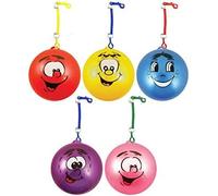 SGM Smelly Balls Fruits Smile Face Balls 23cm - Uninflated With Hooks & Spiral Keyrings Colorful Lightweight Inflatable Ball For Indoor For Birthday Party (6 Pcs)