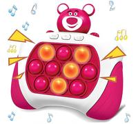 SGM-SR8601, Quick Push, Pink Bear Popping Game Controller, Pop Game Fidget Toys, Light Up Pop Game for Kids 4 Modes Pocket Games, Stress Relief Handheld Game, Easter Birthday Gifts For Kids