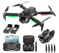 SGM ST-1 4K Camera Drone, Foldable WiFi RC Quadcopter with Dual HD Cameras, Obstacle Avoidance, Altitude Hold, Brushless Motor, Headless Mode, 360° Flip, One-Key Start, Carrying Case (S25 - Black)