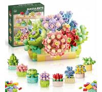 SGM Succulent Building Set for Adults & Kids, 8-in-1 Artificial Plants Brick Kit, 770 PCS Botanical Flowers, Desk & Home Décor, Creative Gift for Women, Men & Teens, Age 8+, BB035