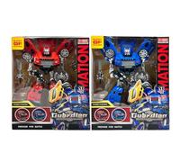 SGM Transforming Robot Toy - Converts into Car & RobotS, Red or Blue Superhero, Battle-Ready Action Figure, Ages 6+ Asst. 1 Pack (HF888-8AB)