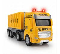 SGM Transport Toy Truck with Lights & Sounds, 25.5cm Push & Go Lorry, 1:50 Scale Container Truck for Kids, Durable ABS, Batteries Included - Gift Toy for Boys & Girls Age 3+ - JZ2024-23