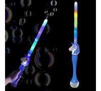 SGM Unicorn Light and Music Bubble Sword - LED Light-Up Bubble Wand for Kids, Unicorn Design with Sound Effects, Outdoor Toy for Boys & Girls, Perfect for Parties and Fun Play (Blue)
