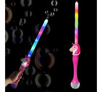 SGM Unicorn Light and Music Bubble Sword - LED Light-Up Bubble Wand for Kids, Unicorn Design with Sound Effects, Outdoor Toy for Boys & Girls, Perfect for Parties and Fun Play (Pink)