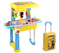 SGM678-210A Happy Craftsman 2 in 1 Engineering Tools Play Set Role Toys for Kids Boys | Little Engineer Pretend Toolbox Construction Toys Pretend Play Tool Kit with Trolley Suitcase for Kids Boys