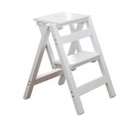 SGNJDKA 2 Layers Wood Household Kitchen Folding Stools for Adults, Portable Multi-Functional Foldable Step Stool Ladder, Thickened Indoor Library Stair Chair,D