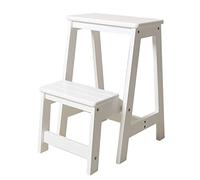SGNJDKA Foldable Stool Solid Wood Chair Multifunction Stepladder Space Saving Sturdy Step Ladder for Library, Home and Kitchen 150kg Capacity (Color : Walnut