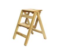 SGNJDKA Stool,Folding Steps Dual-Use Step Stool Stepladders-Foldable Pine Wood Stairs Ladder Flower Rack Shoe Bench,38 * 50Cm,a