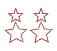 Sgoeths Star Earrings for Women Sparkle Rhinestone Big Star Drop Dangle Earrings Hollow Dangling Earrings Long Double Stud Earrings Jewelry for Lightweight Festival Birthday Party