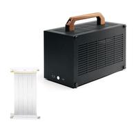 SGPC K49-BL Black Mini ITX Case/Wooden Handle/Gen 4 Riser Cable / 8.3L Small Form Factor, Supports GPU up to 300mm, CPU Cooler up to 69mm, USB 3.0 & Type-C Front I/O (K49BL&Gen4 Riser Cable)