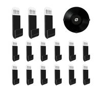 Sgphrzlt 15 Pack Vinyl Record Storage Holder Wall Mount, Self-Adhesive Wall Record Display Shelf Hooks, No Screw Removable Acrylic CD Album Hangers for Home Office Decoration, Black