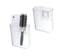Sgphrzlt 2 Pack Clear Wall Mount Remote Control Pen Holder No Drilling, Adhesive Acrylic TV Remote Caddy for Office Bedside Storage, Universal Media Organizer Box for Key Makeup Brush, Small