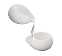 Sgphrzlt 2 Pack Mini Ceramic Creamer Pitcher for Milk Syrup, 100 ml Small Gravy Boat, Porcelain Dipping Sauce Bowl Cup Container for Tea Coffee, Serving Dispenser Accessories, White