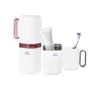 Sgphrzlt 2 Pack Travel Toothbrush Holder with Detachable Handle & Cover, Portable Tooth Brush Case for Traveling, Small Tooth Cup Container for Trip Dormitory Camping Home, Green & Purple