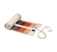 Sgphrzlt 72 Slots Pencil Roll Up Case, Portable Canvas Artist Color Pencil Organizer Storage Holder, Large Capacity Colored Paint Brush Pen Roll Wraps Bag for Art Drawing Painting Sketching, Beige