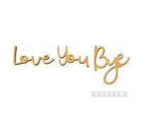 Sgphrzlt Love You Bye Sign Above Door, Love You Bye Door Topper, Wood Home Wall Decals, Entryway Script Decor, Express Warm for Family Hallway Wall Stickers with Letters, Gold
