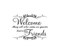 Sgphrzlt Welcome May All Who Came As Guests Leave As Friends Wall Decals, Large Vinyl Peel and Stick Quote Sayings Home Decor, Removable Art Lettering Stickers for Bedroom Living Room Office